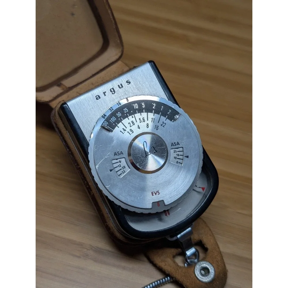 Vintage Argus L3 Light Meter in Leather Clip On Case Made in West Germany